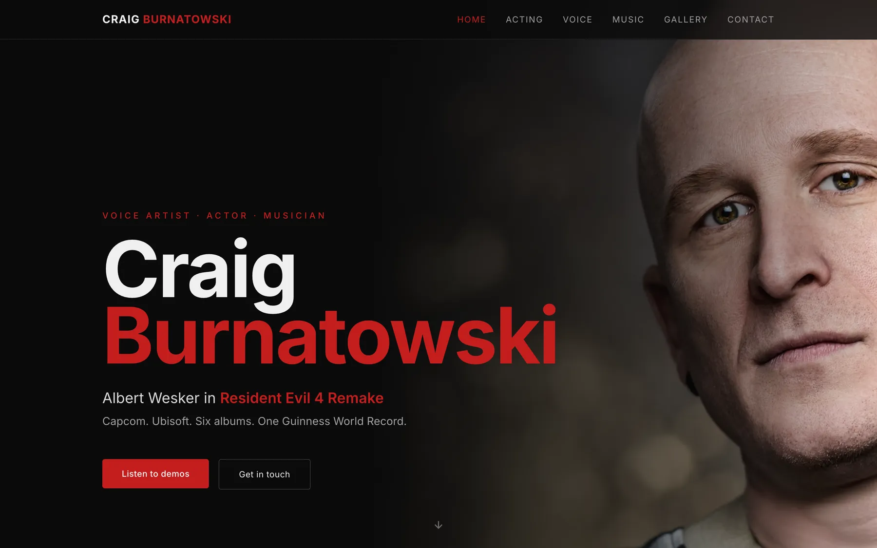 craigburnatowski.com, voice artist, actor, and musician
